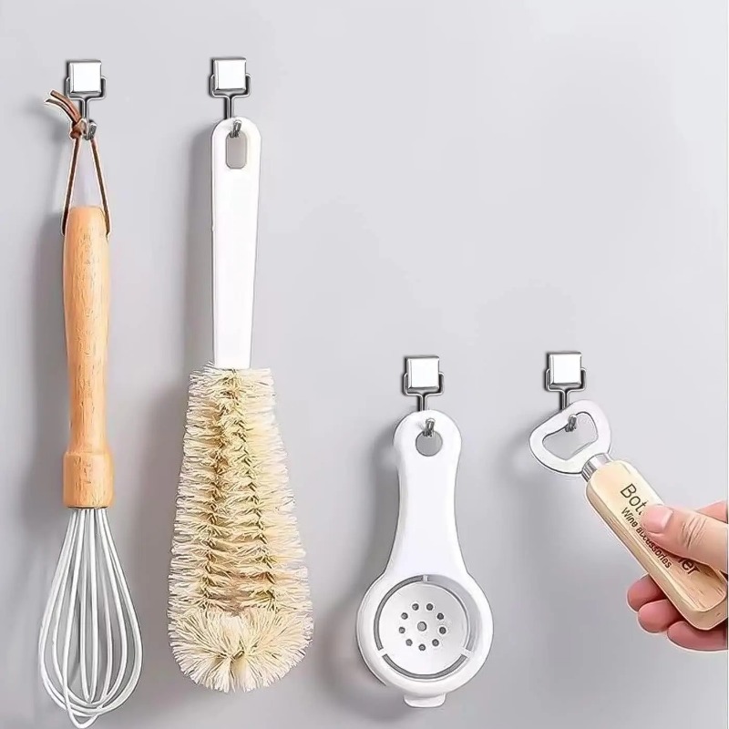 1-10 chiếc móc vuông móc đựng khả năng chịu tải đa năng móc đựng đồ treo tường