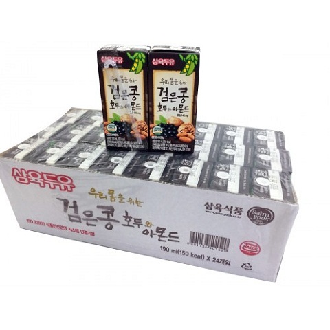Thùng 24 Hộp Sữa nước óc chó đậu đen hạnh nhân Hàn Quốc SAHMYOOK 140ML