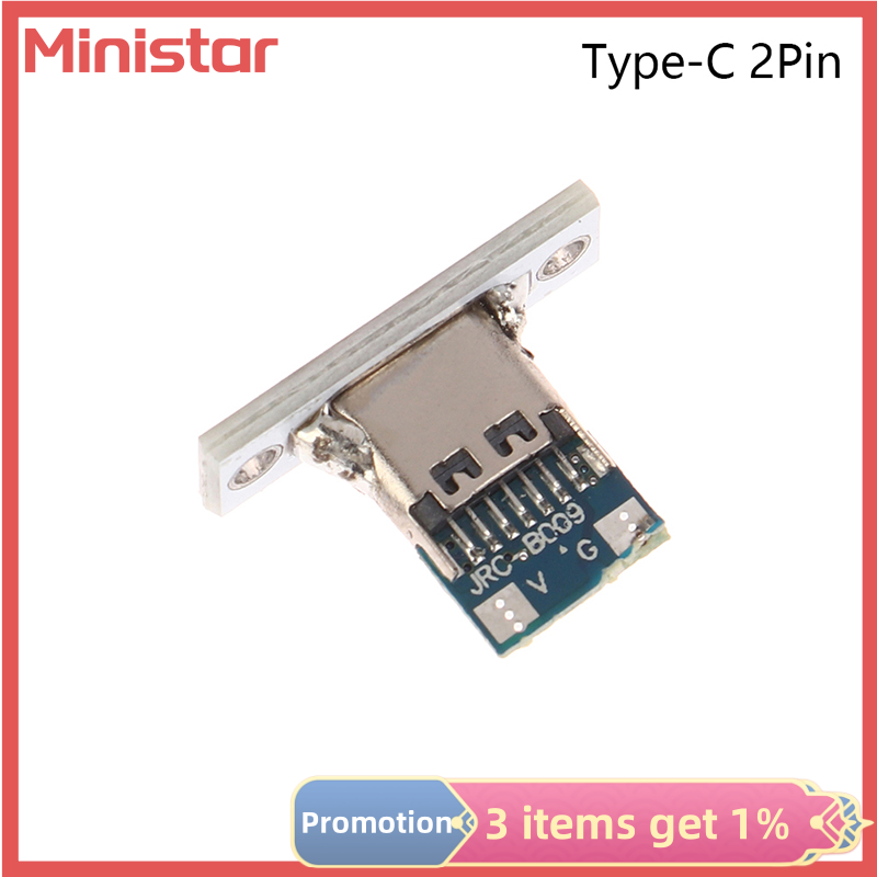 Ministar USB Jack Type-C 2Pin 2P 4P Waterproof Strip Line Of Solder Joint Female Connector Jack Charging Port USB Type C Socket Connector