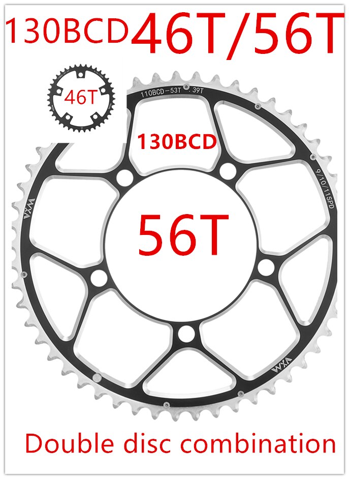 Bicycle double chain 110bcd&130bcd 34t/50t/36t/52t/39t/53t bike mtb crank set chassis aluminum sprocket folding bicycle parts