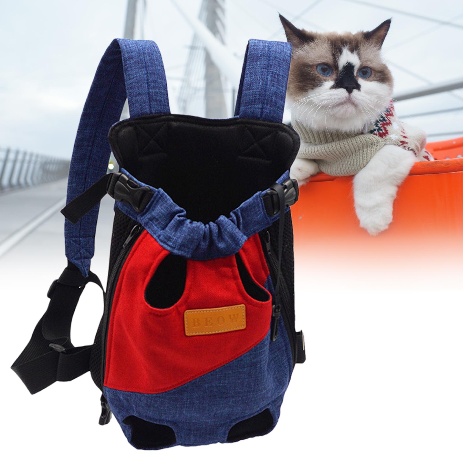 Blesiya Pet Cat Carrier Backpack Chest Bag with Shoulder Strap Adjustable for Hiking