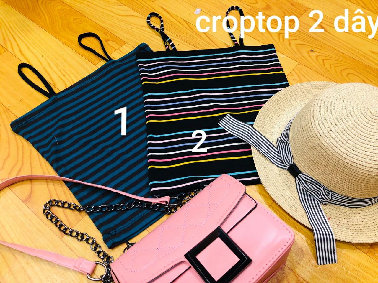 Áo thun crop top cổ yếm, ba lổ, hai dây