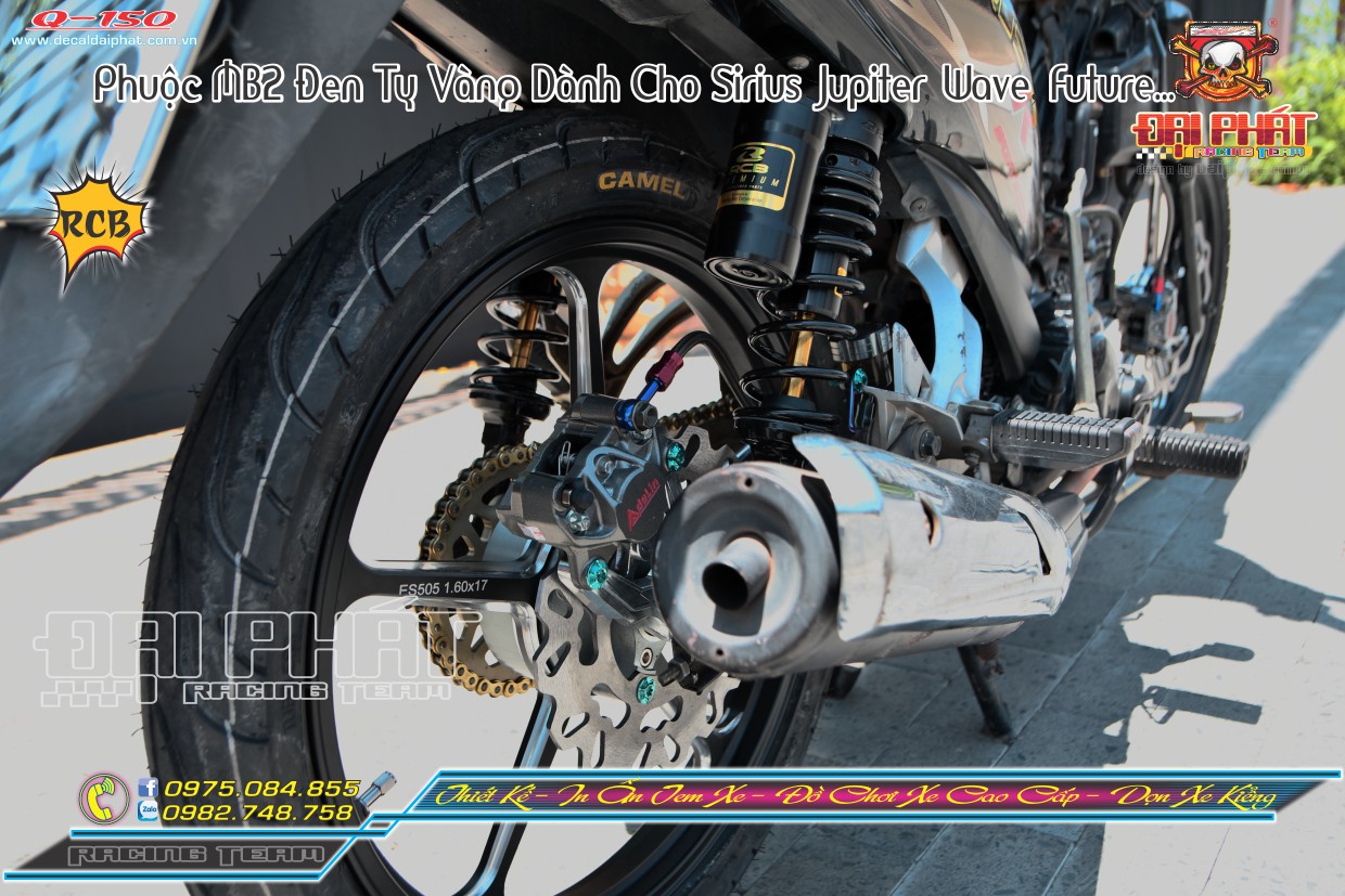 PHUỘC RCB MB2 ĐEN TY VÀNG DÀNH CHO SIRIUS, JUPITER, WAVE, FUTURE..