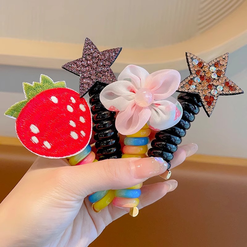 Rainbow Flower/Star High Elastic Spiral Hair Band