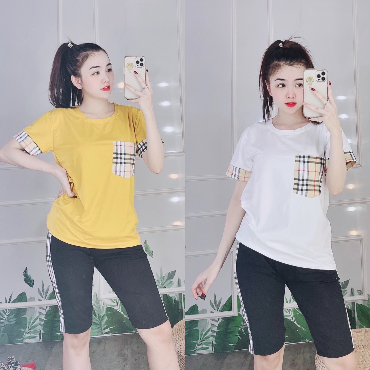 Bộ đồ thun lửng, set đồ thun lửng dễ thương chất vải thun cotton 4 chiều