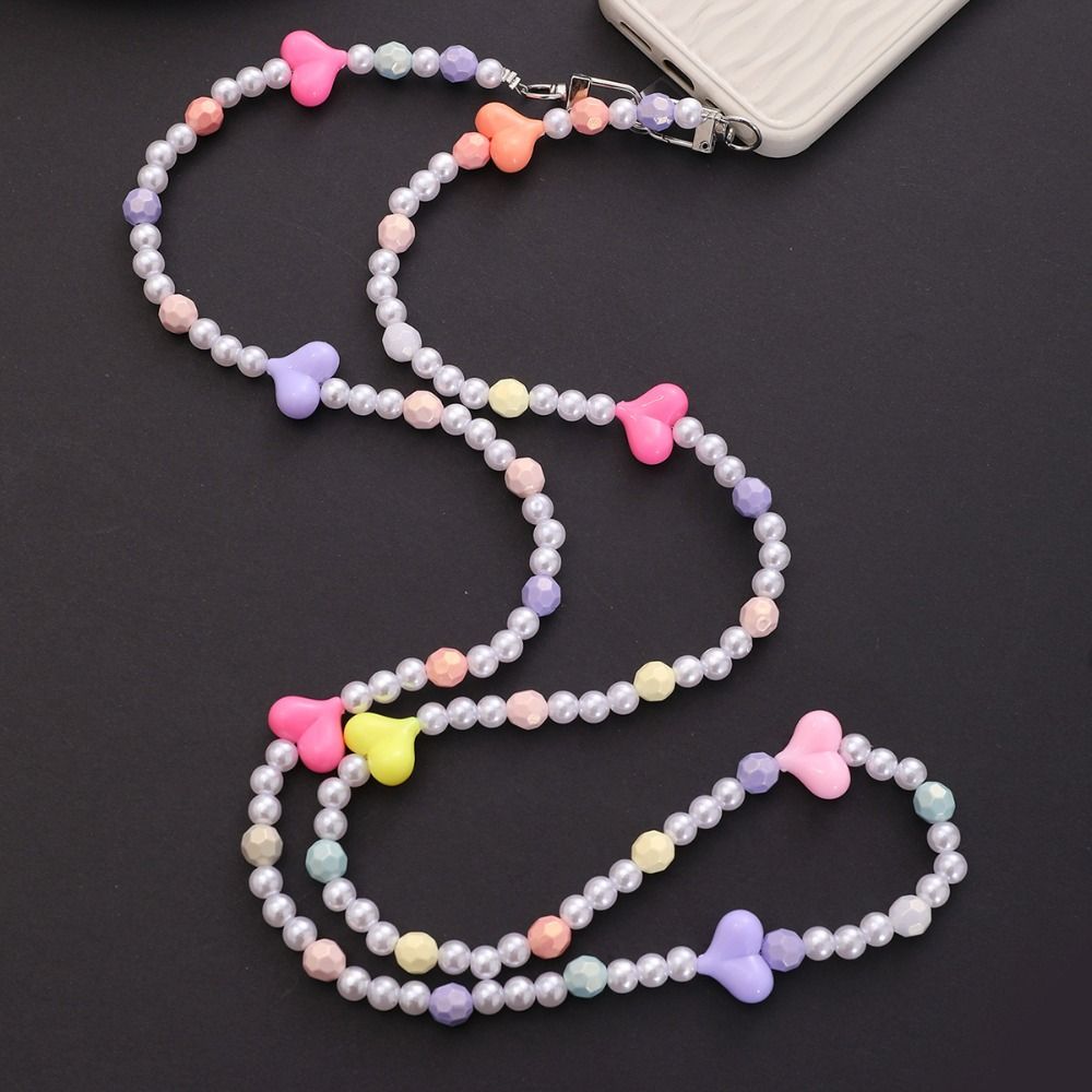 STV2107 Ngọc Trai Không có thẻ dây chuyền Dây buộc Đồ treo Khóa kim loại Dây đeo cổ dây đeo cổ Đính cườm Dây đeo điện thoại Dây đeo điện thoại đeo chéo Dây đeo điện thoại vòng cổ Dây đeo điện thoại