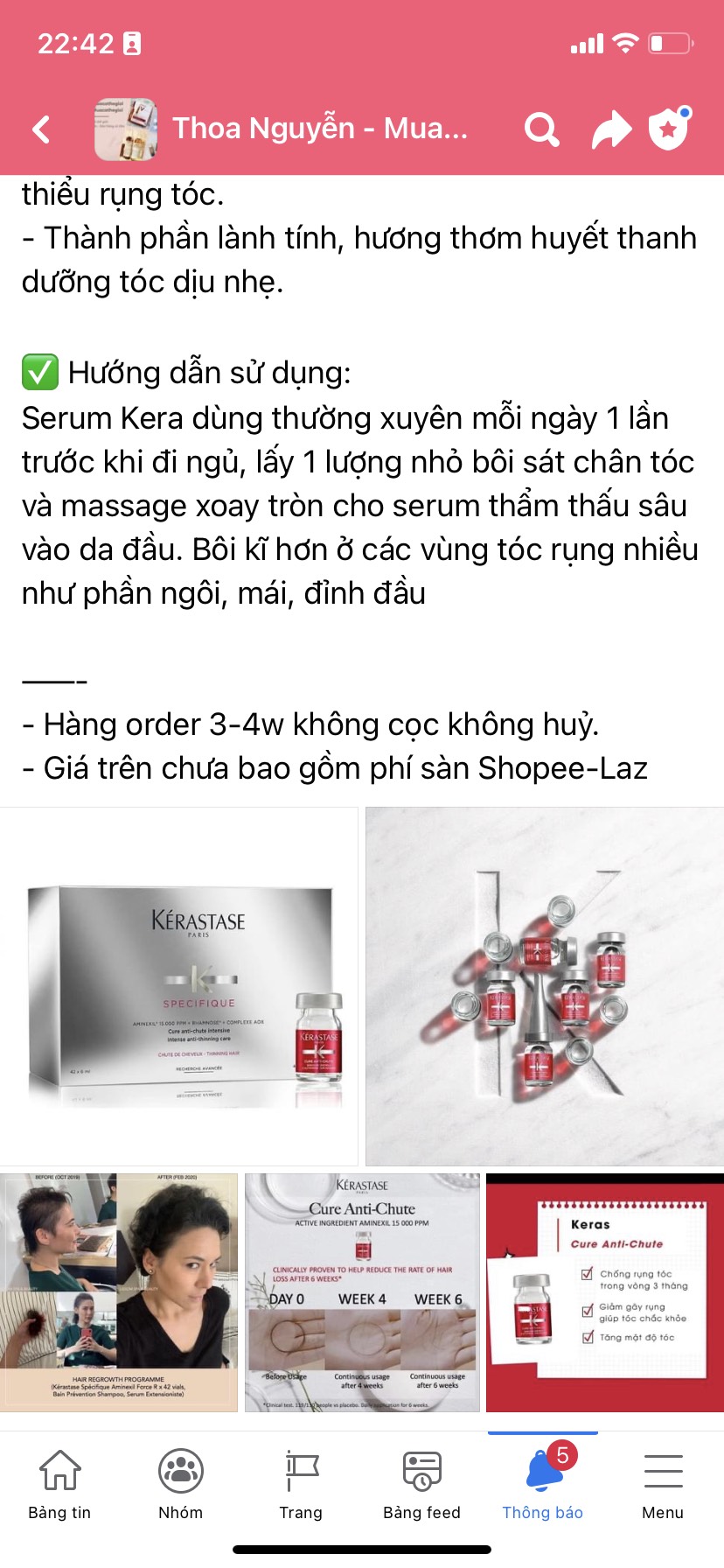 [GIẢM 5% ĐƠN 129K]Serum huyết thanh tóc Kerastase