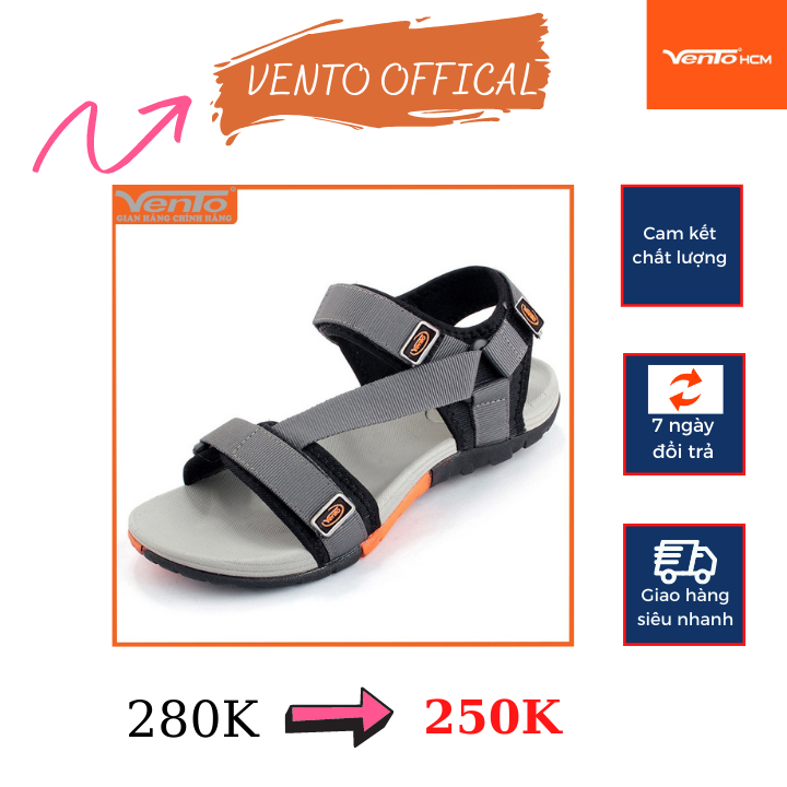 [HCM]Giày sandal Nam VENTO 2 quai ngang chéo đế chống trơn trượt NV4538