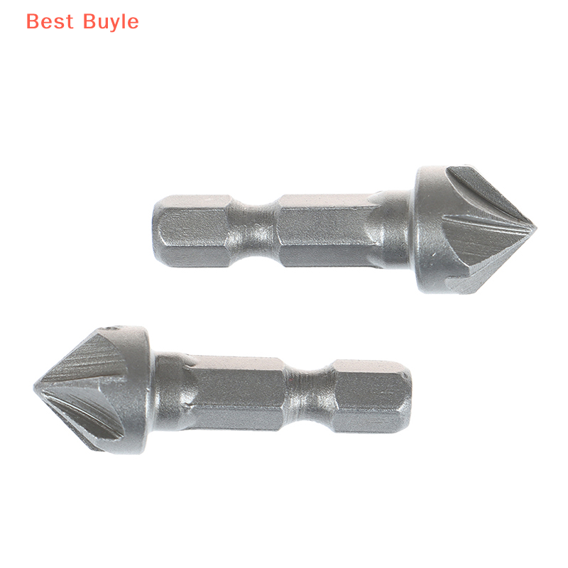 Best Buyle [Veli shy] 6 Flute Countersink Drill Bit Chamfer Cutting Woodworking Tool hexagon handle
