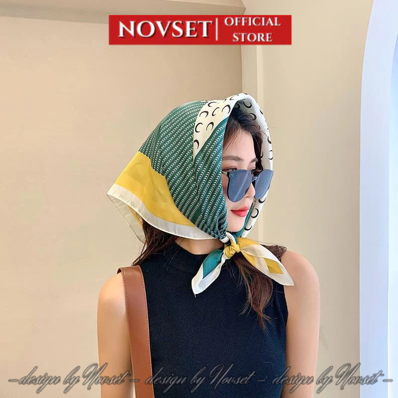 Khăn lụa vuông choàng cổ NOVSET lụa cao cấp size 70x70 cm
