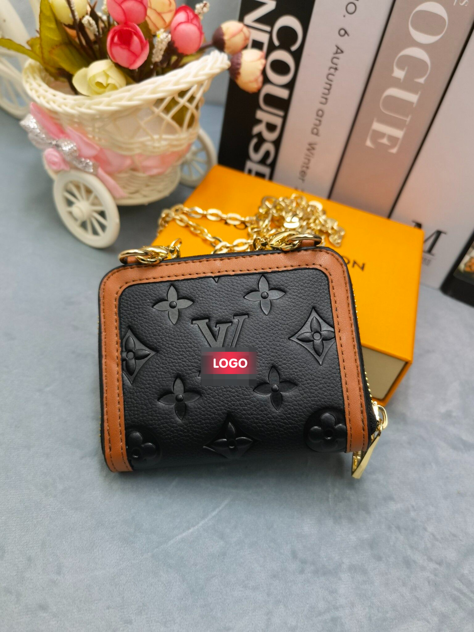 Louis Vuitton MONOGRAM Mini Dauphine Compact Wallet On Chain (M80724)