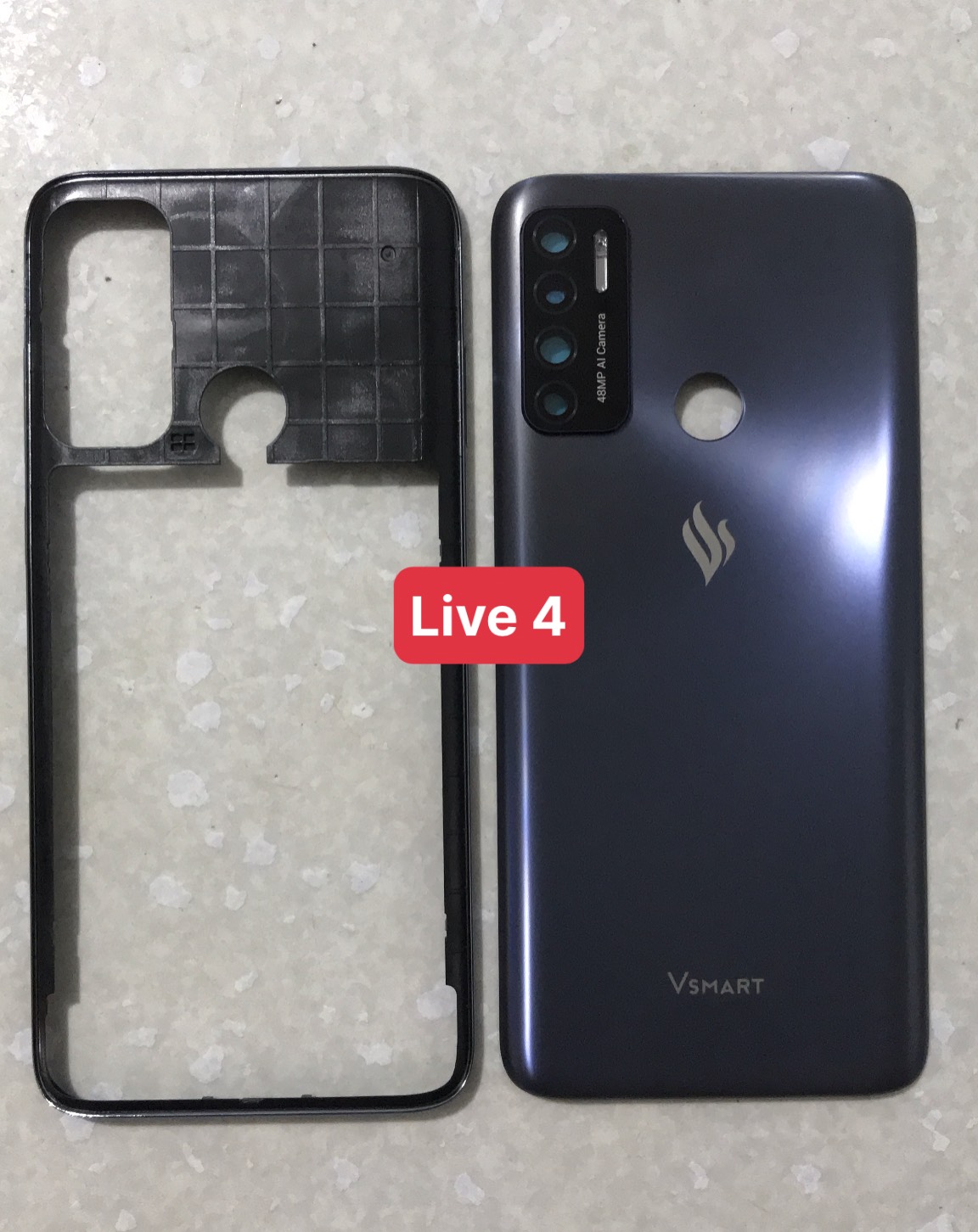 Lưng viền máy vsmart Live 4 ( có kính camera và phím)