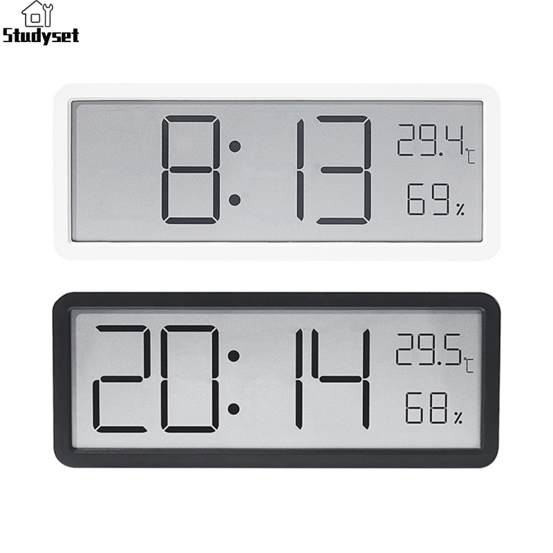 Studyset IN stock Digital Alarm Clock LCD Display Multifunctional Temperature Humidity Alarm Clock Ultra Thin Electronic Clock