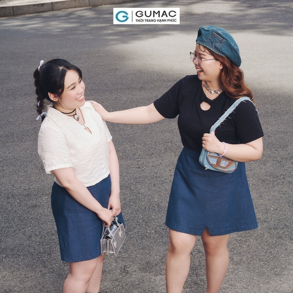 [25 - 29.4 |Voucher 8-12%] Áo thun nữ bigsize cổ xoắn thời trang GUMAC ATD10037