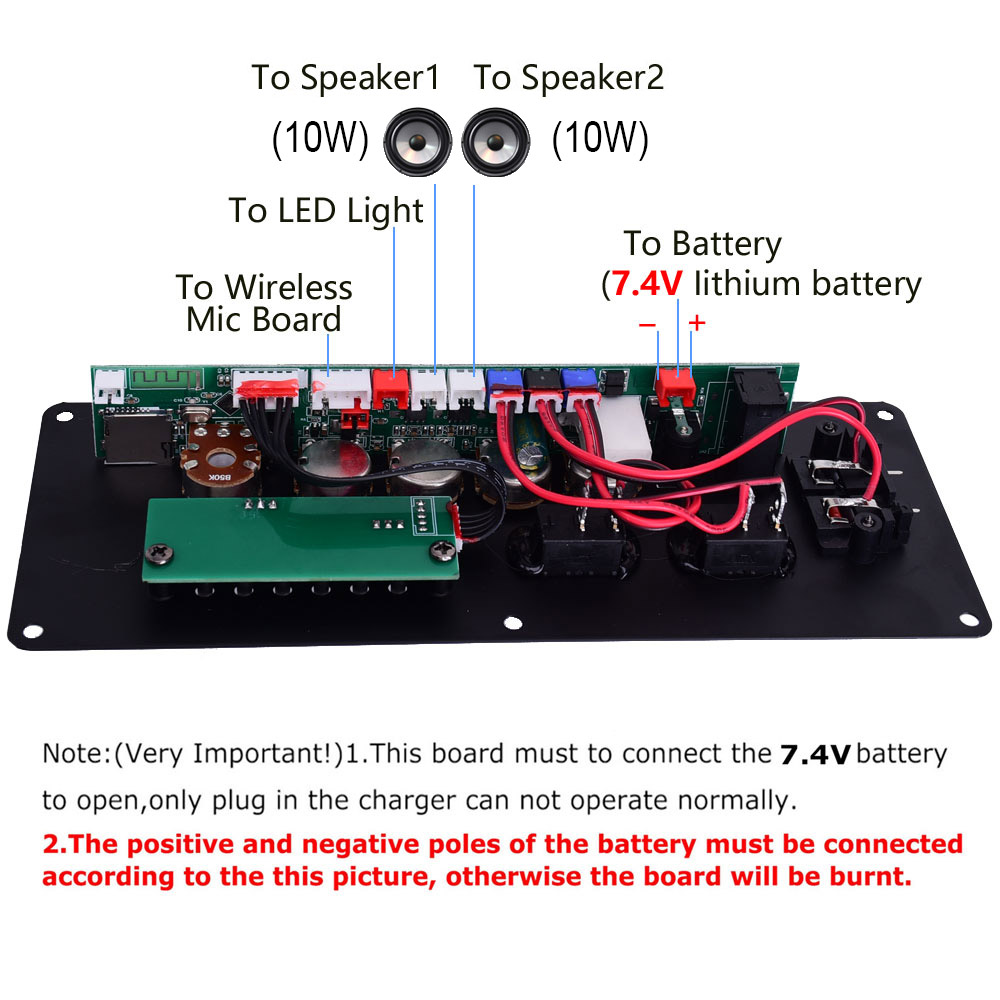 20W Bluetooth 5.0 bảng khuếch đại Xe Đẩy Loa Giải Mã Microphone Karaoke Amplificador FM Đài Phát Thanh AUX USB TF