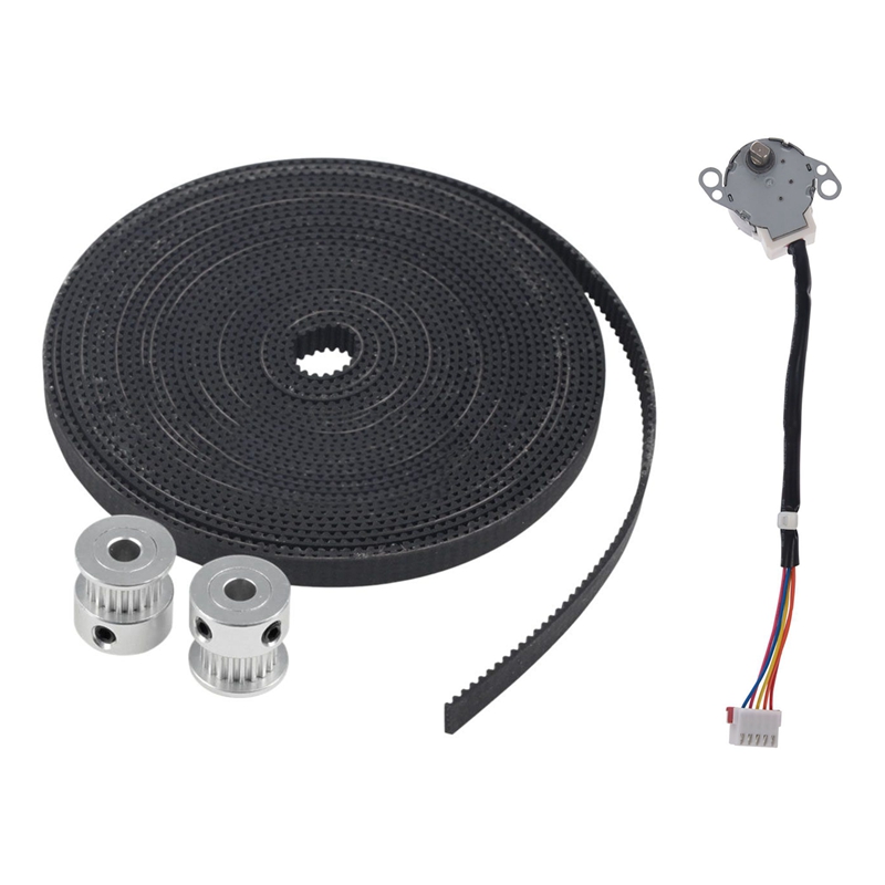 1 Pcs DC 12V CNC Reducing Stepping Stepper Motor & 1 Set Rubber Pulley Timing Belt and Gear