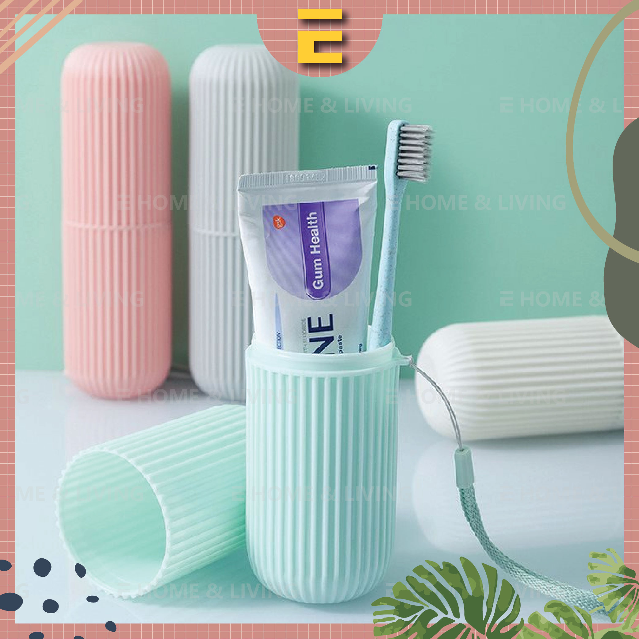 EC] Portable Travel Wash Cup Outdoor Portable Plastic Capsule Wash Cup  Toothbrush Toothpaste Set Storage Box Toothbrush Holder Case | Lazada