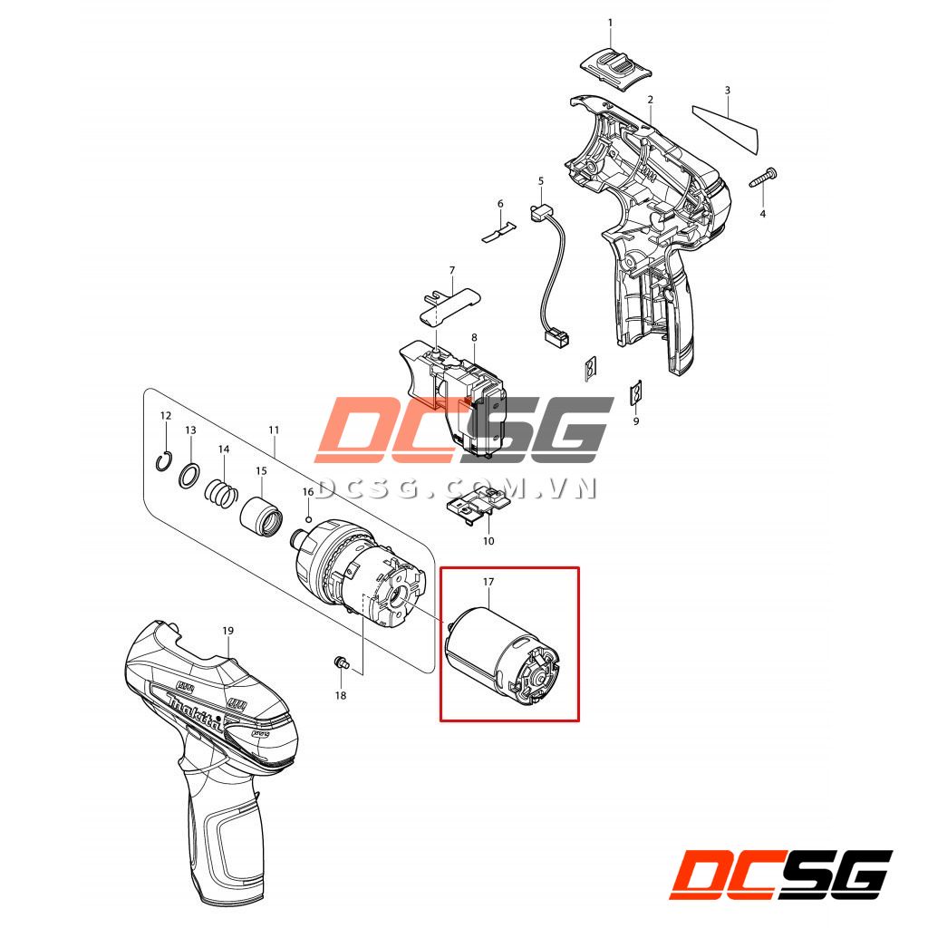 DC motor DF030D Makita 629853-4