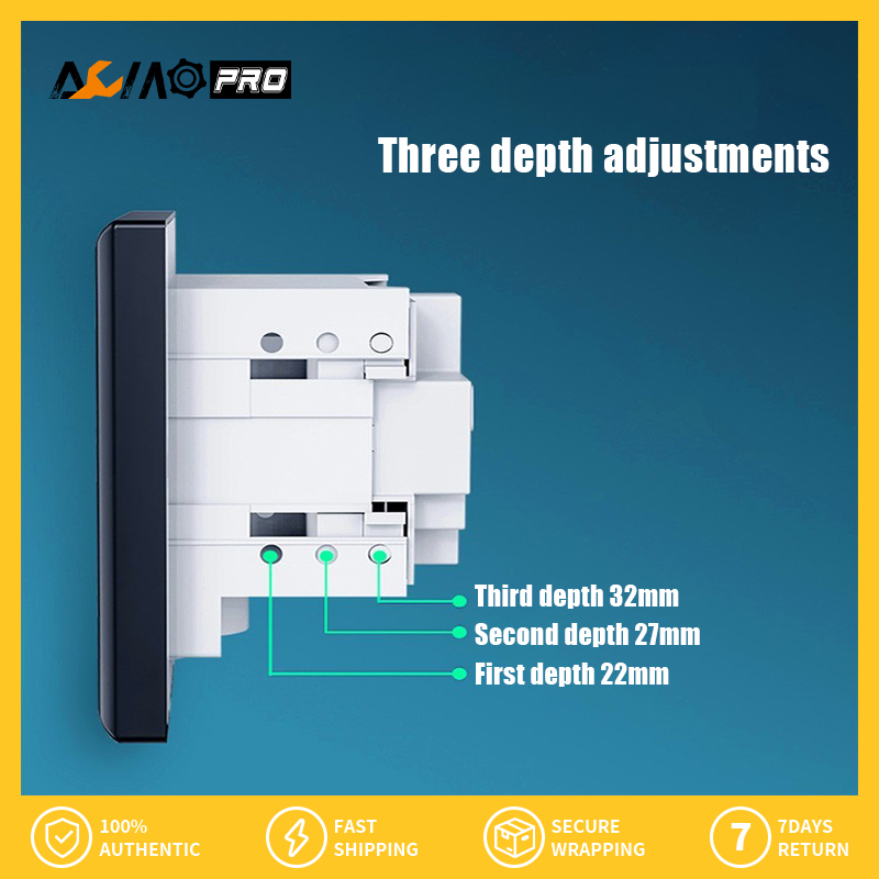 Aumopro 1PC 86 loại tường ẩn Ổ cắm ổ cắm phổ thông ổ cắm nhúng 10A/16A ổ cắm tường Bảng điều khiển Ổ cắm điện với bìa-không thấm nước Splashproof điều chỉnh độ sâu