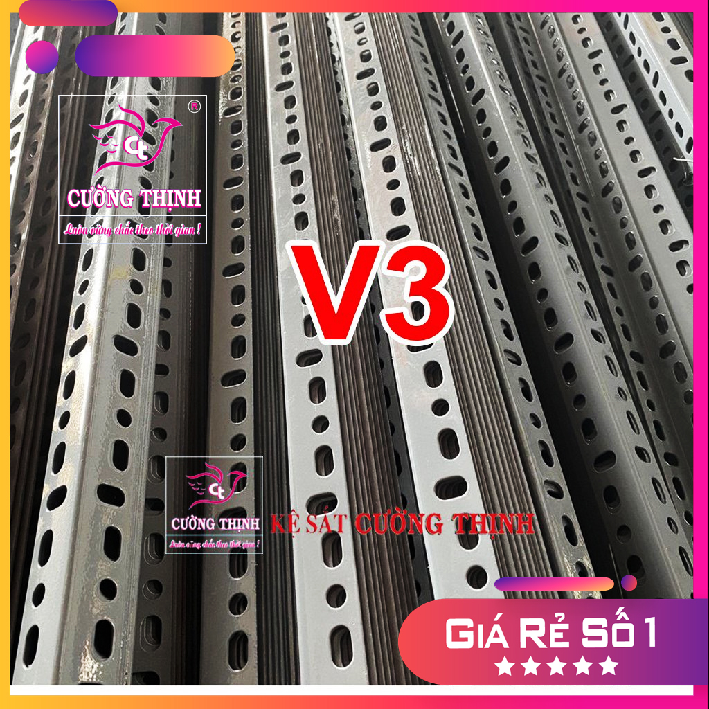 SẮT V LỖ ( V3 dài 1m, dày 1,6mm ) - Lắp ráp kệ sắt đa năng, Sắt V lỗ, Làm Kệ sắt