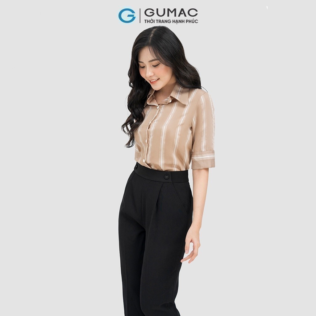 [25 - 29.5 |Voucher 8-12%] Quần tây baggy nữ phối nút GUMAC QD04013