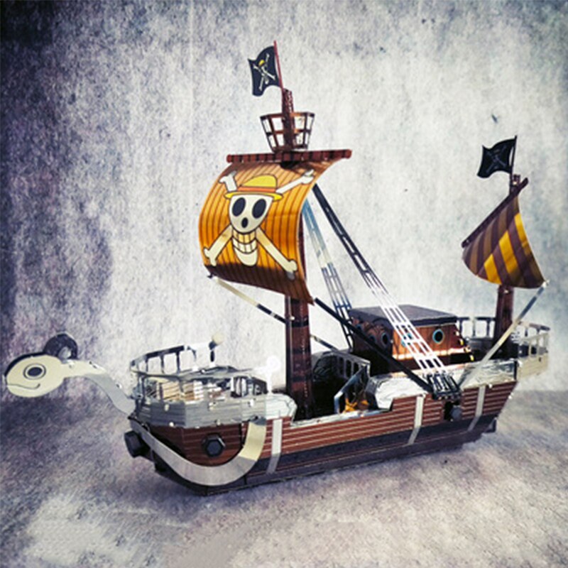 Anime One Piece 3D Metal Puzzle Thousand Sunny Pirate Ship Metal Model Toy 3D Jigsaw Assemble Puzzle Children Educational Gift