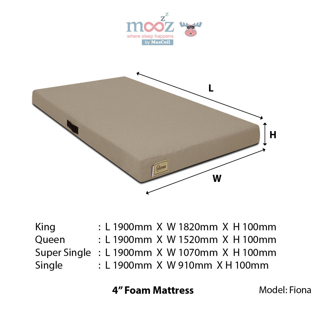 100mm foam mattress