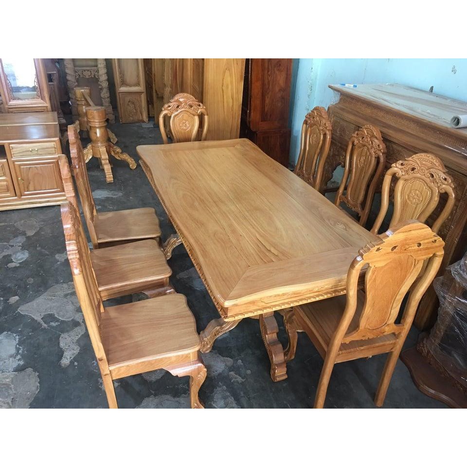 BÀN ĂN GỖ GÕ ĐỎ 8 GHẾ bb