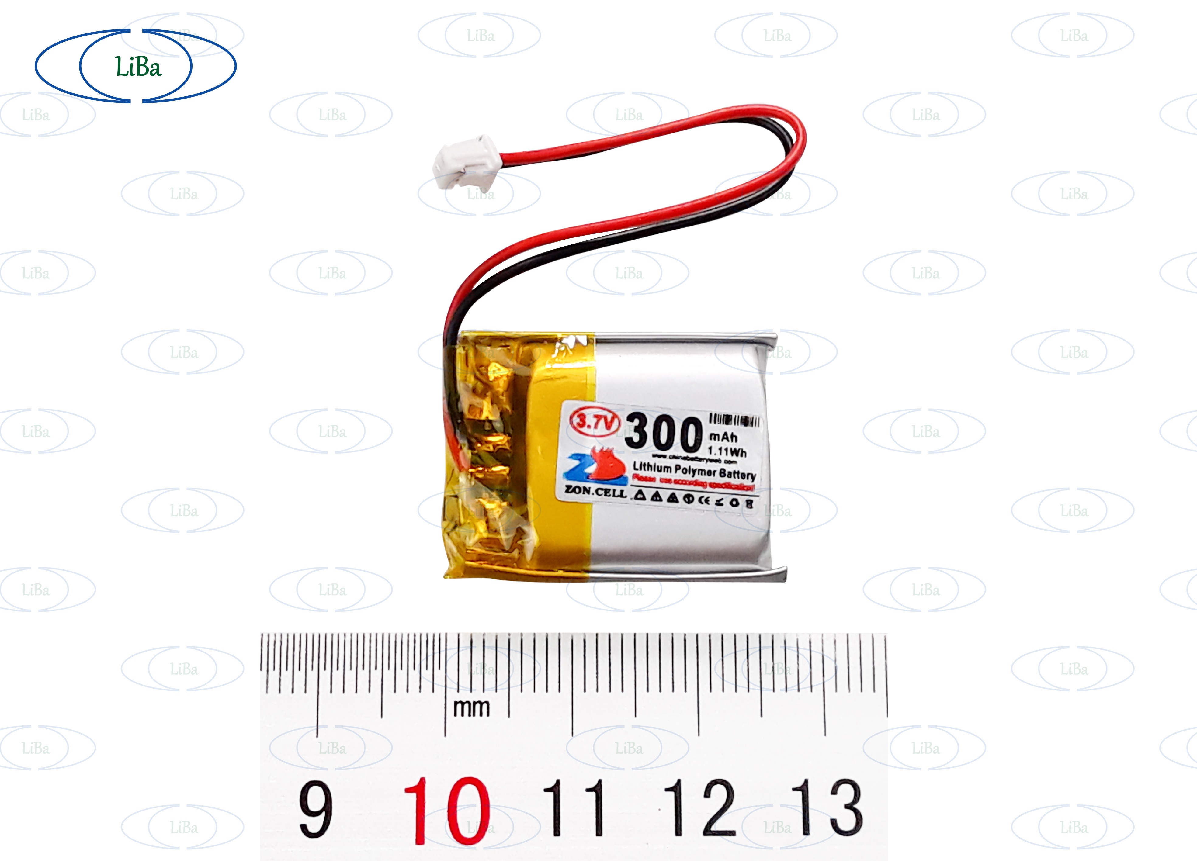 Pin smart watch 3.7v 300mah 6.5 x 20 x 25 mm - liba
