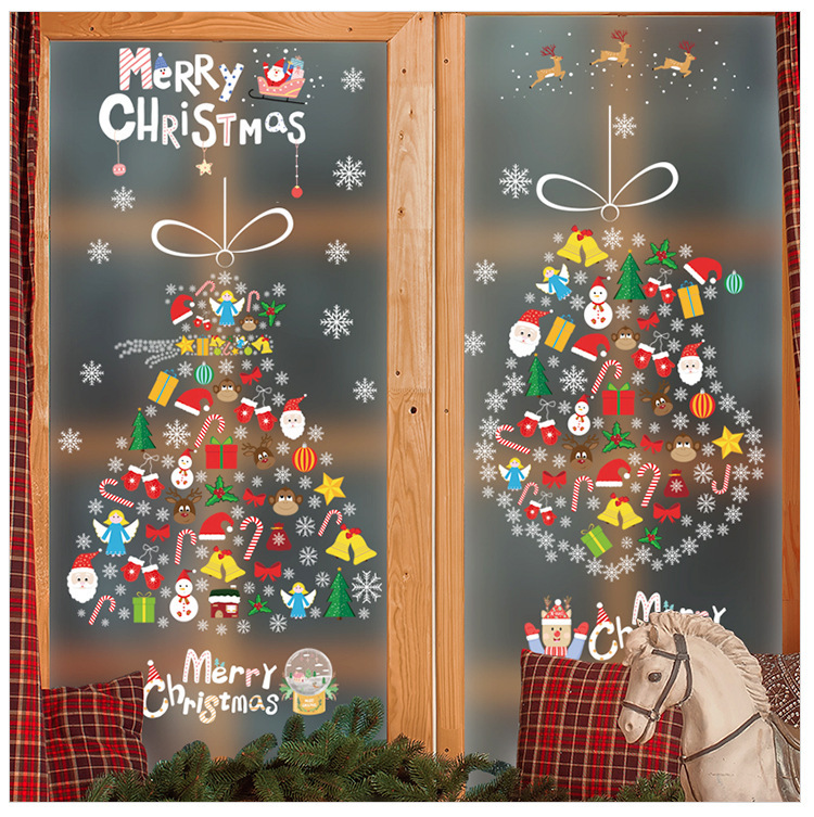 Decal noel – cây thông và chuông trang trí