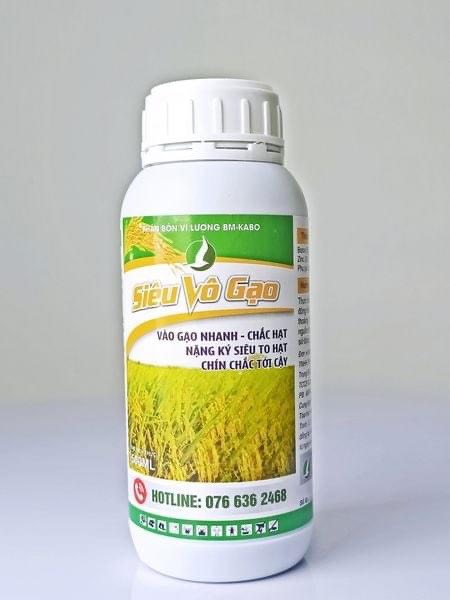 Phân bón lá siêu vô gạo chai 500ml, vô gạo nhanh, chắc hạt, nặng ký, xanh lá đòng