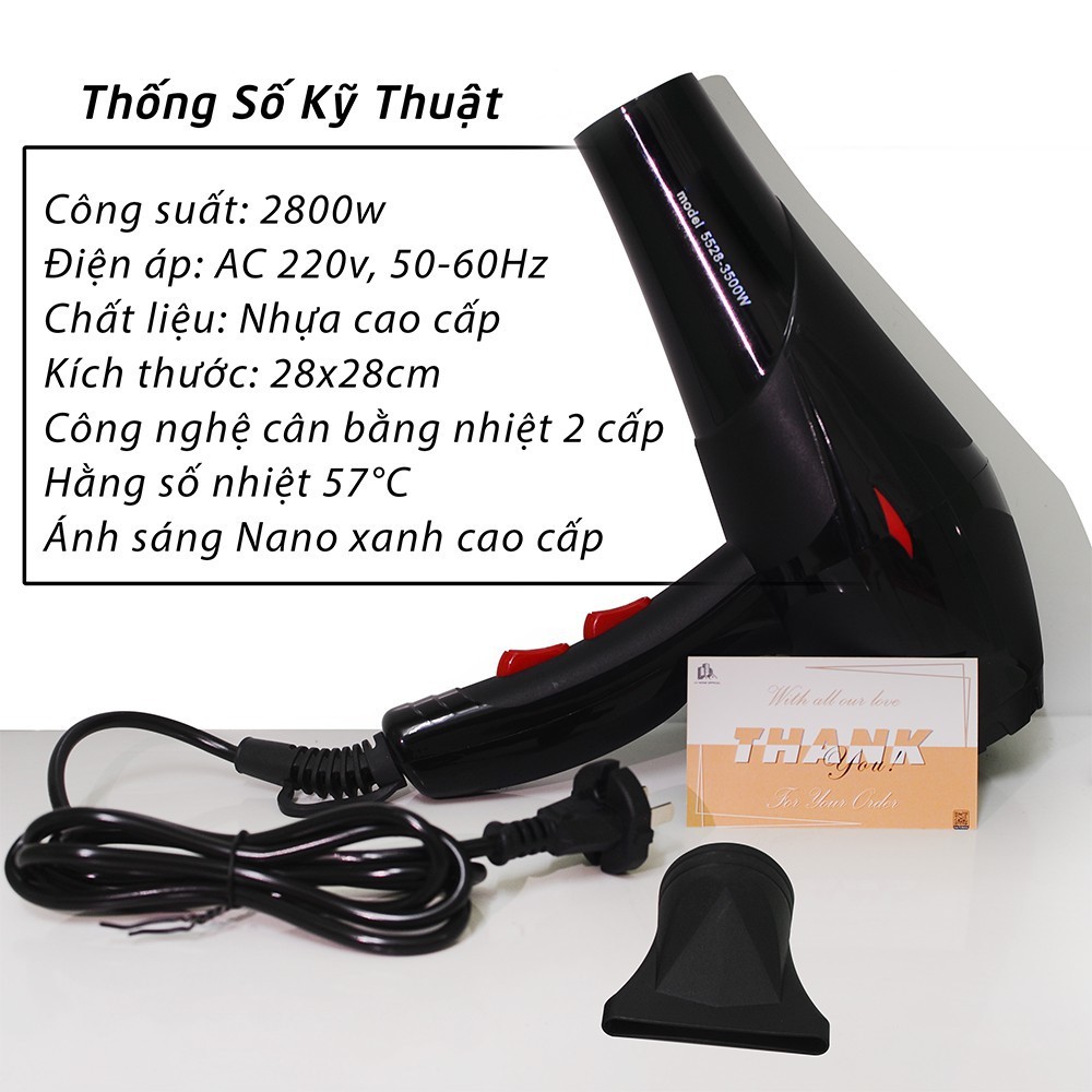 Máy Sấy Tóc 2 Chiều Nóng Lạnh Công Suất Lớn 3500W - Máy Sấy Tóc Mini