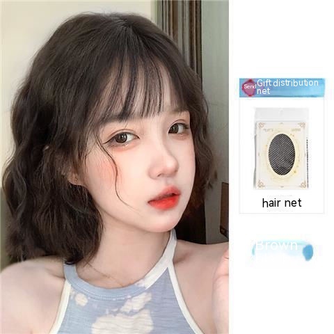 Tse wig, short hair, women's summer full head set, net red, round face, short curly hair, natural aging, wool curly, simulated wig set