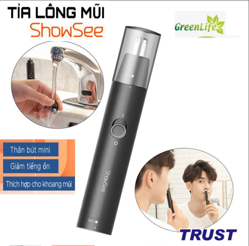 Pruning machine nose hair xiaomii showsee, machine nose hair cut, pen feather cape, high speed, low noise, shear force high stainless hair scissors, nose hair shaving painless, fast and simple pen body pocket mini, compact, light, beautiful