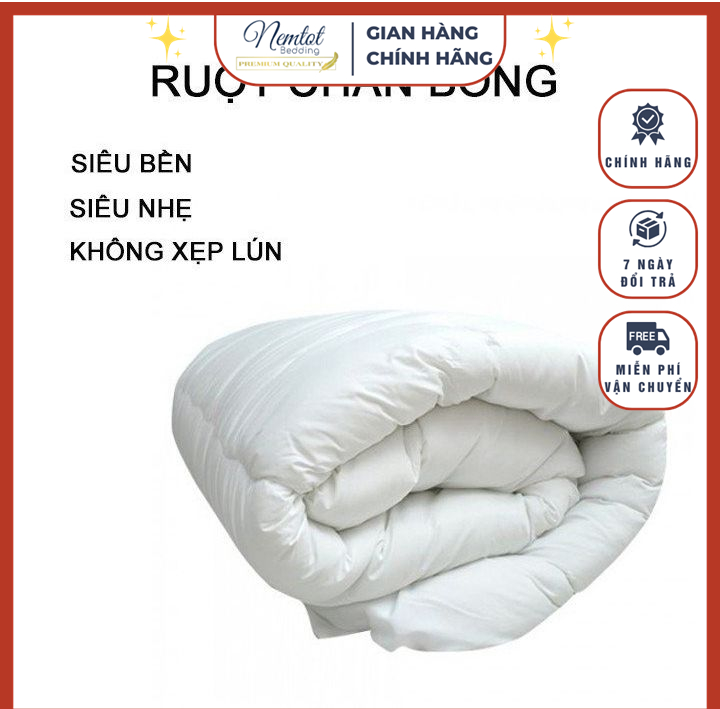 🌴💥GIÁ SALE💥 Ruột chăn bông dày siêu nhẹ ruột bông gòn tinh khiết kích thước 2mx2m2 nặng 1.7kg, ruột mền đẹp, tốt, bền - Nemtot Bedding