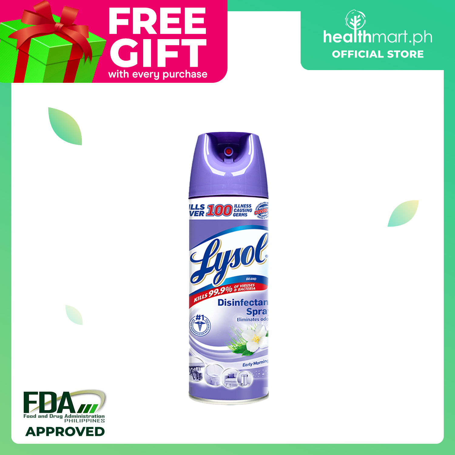 Lysol 170g Disinfectant Spray Early Morning Breeze Sanitation And Disinfection Lazada Ph 2389