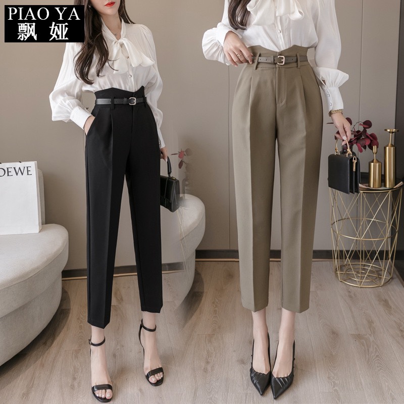 Quần Baggy Sẻ Cạp Lưng cao kèm đai