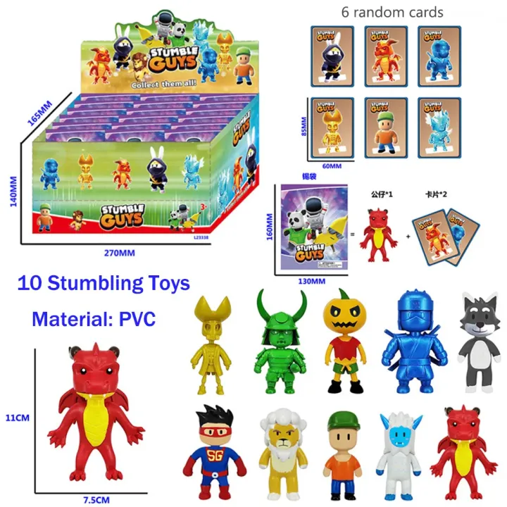 [UNHJ] 24pcs Stumble Fall Guys Action Figures Toys Game Character Card PVC Model Kawaii Anime Collection Dolls Kids Gifts