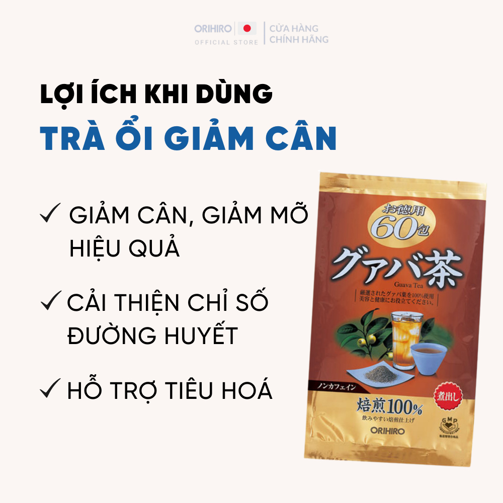 Trà ổi hỗ trợ giảm cân Orihiro 60 gói