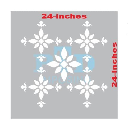 Imposing Damask Wall Design Stencil – 24x24 Inch Reusable Stencil Sheet for Wall Painting & Home Décor | Elegant DIY Pattern Template – Custom Size Available –BuyNclick. 