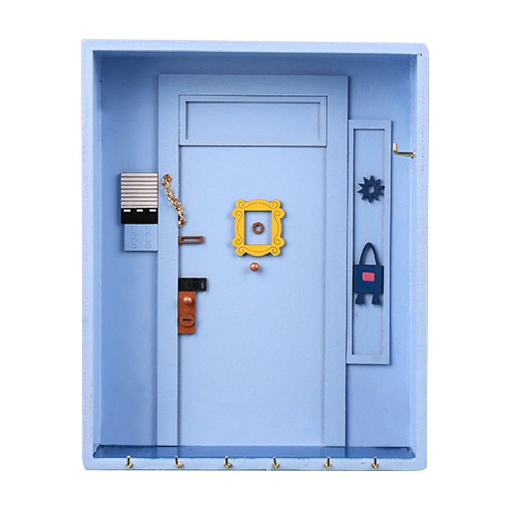 HELLOTOOL 1Pcs Wall-Mounted Hanging House Shape Home Decor For Living Room Porch Storage Rack Key Holder Hook Key Hanger