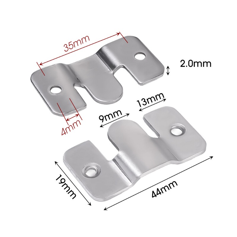 1Pair Stainless Steel Interlock Buckles Hanger Picture Frame Photo Mirror Hooks Wall Hanging Flush Bracket Household Connecting Hardware