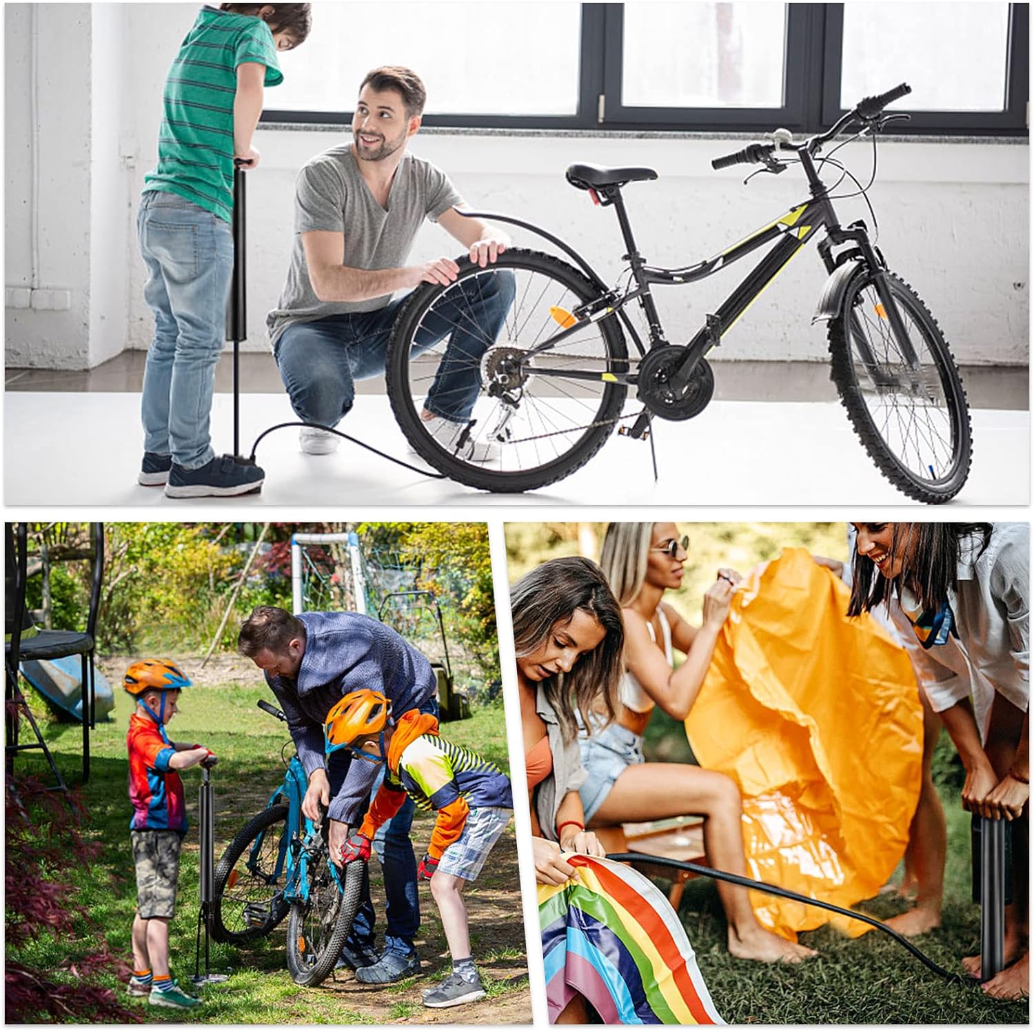 Cycling 22 INCH Tire Inflator Schrader Presta Valve Pump Aluminum Alloy Portable Bicycle Pump Bicycle Air Pump. 