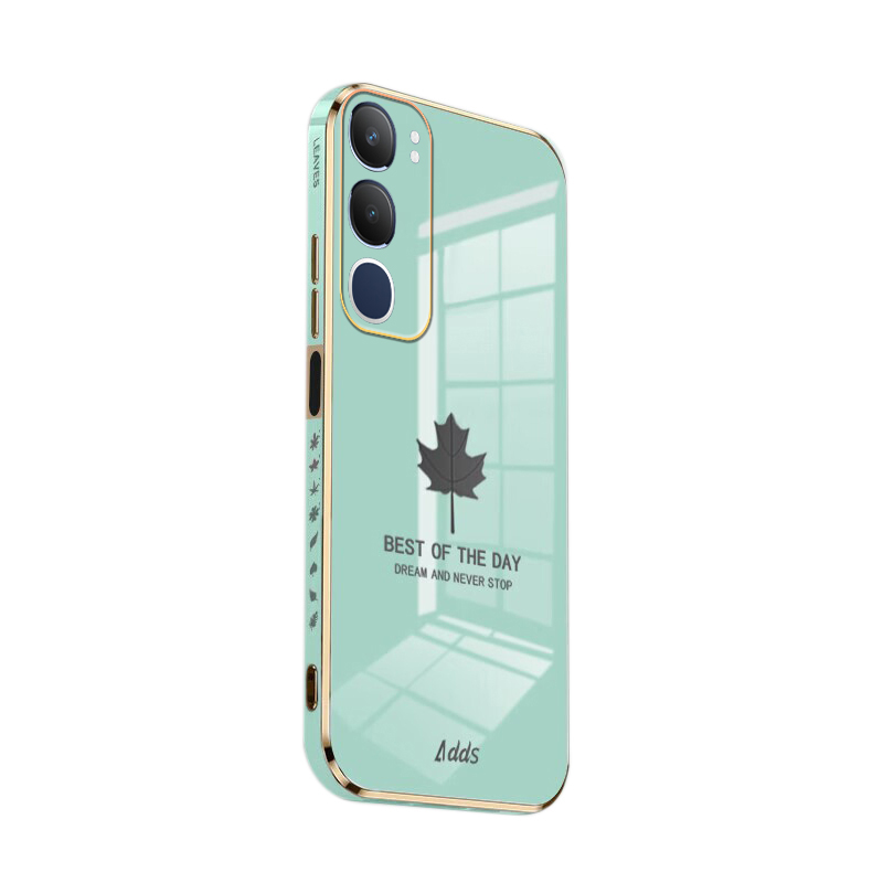 For Vivo Y19S Case Shining Maple Leaf Design soft plating For Vivo Y19S Back cover Phone Cases.