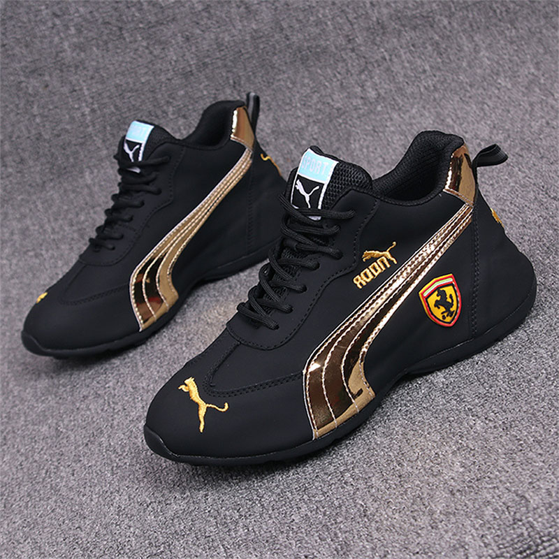 DEUKIO Soft-soled leather-covered height-increasing dad shoes for couples, sports and leisure trendy shoes, autumn new round-toe women's shoes