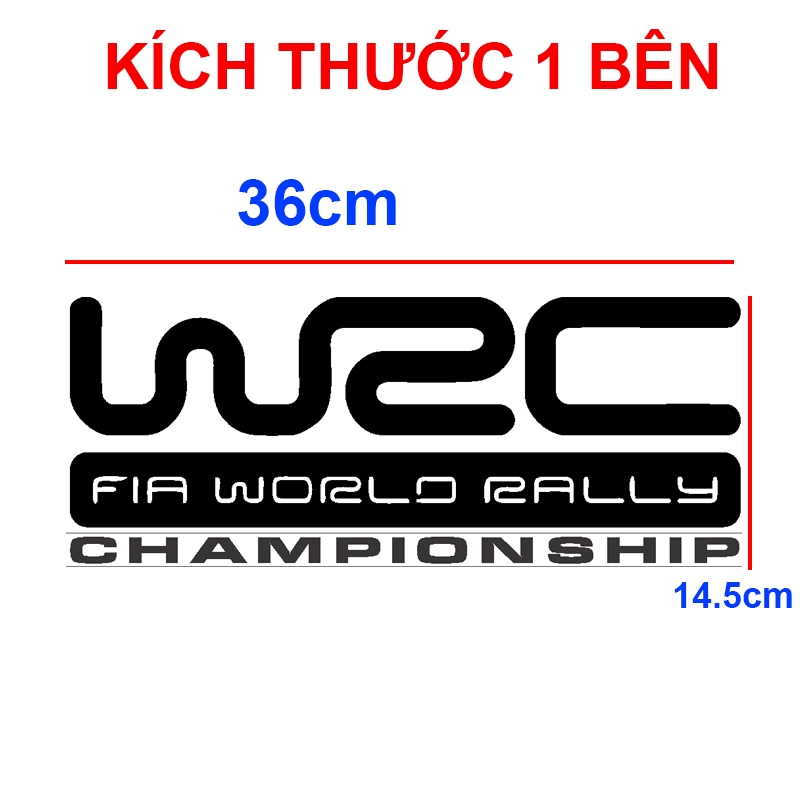 Bộ 2 Tem dán cửa xe ô tô WRC Phản Quang