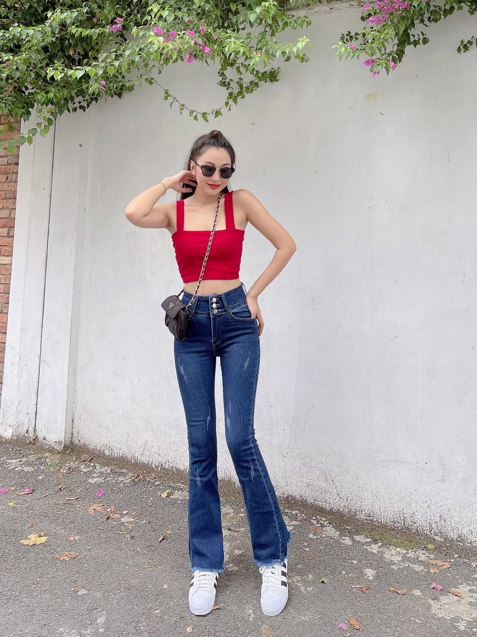 Quần tây nữ 2 nút phối ren ngọc sườn chất lụa thun co giãn QT787