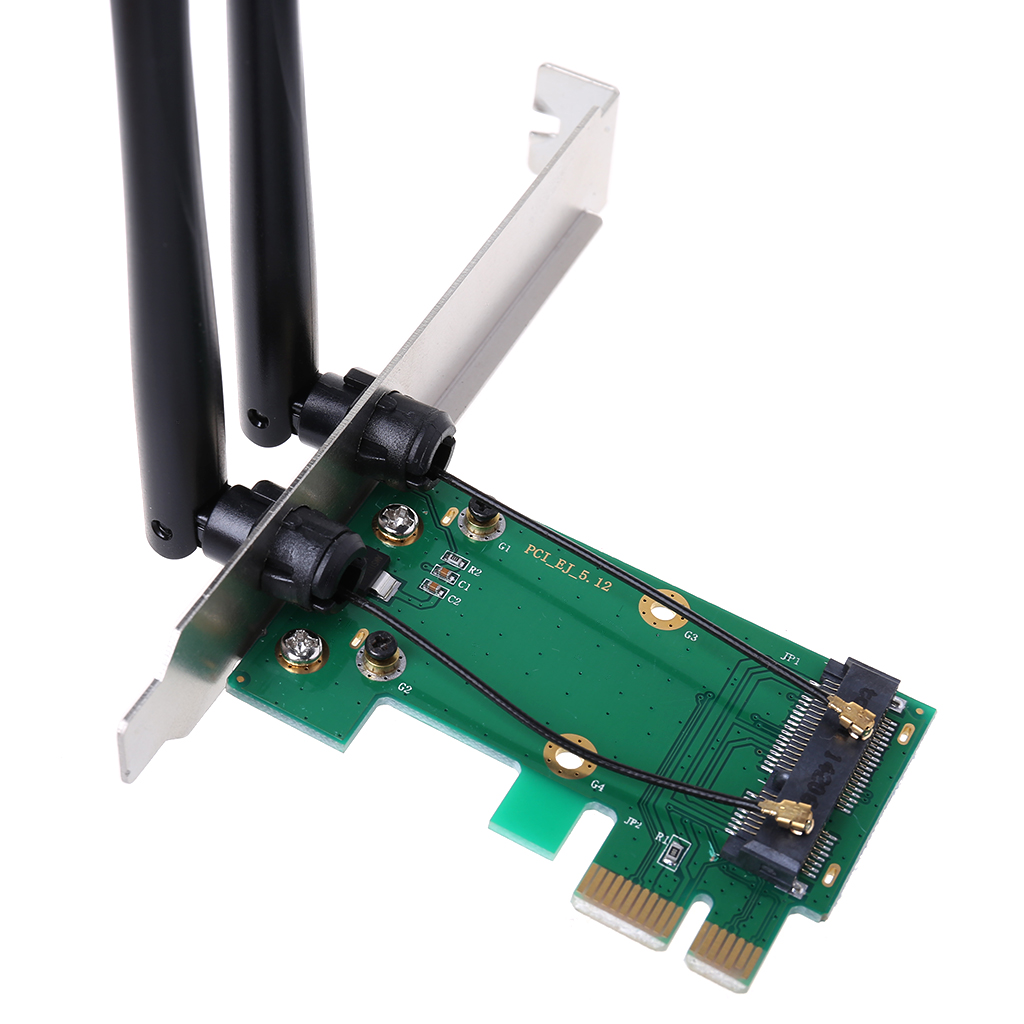 Wireless Wifi Network Card Mini PCIE to PCI-E 1X Desktop WIFI Adapter for Computer wirh 2 Antennas