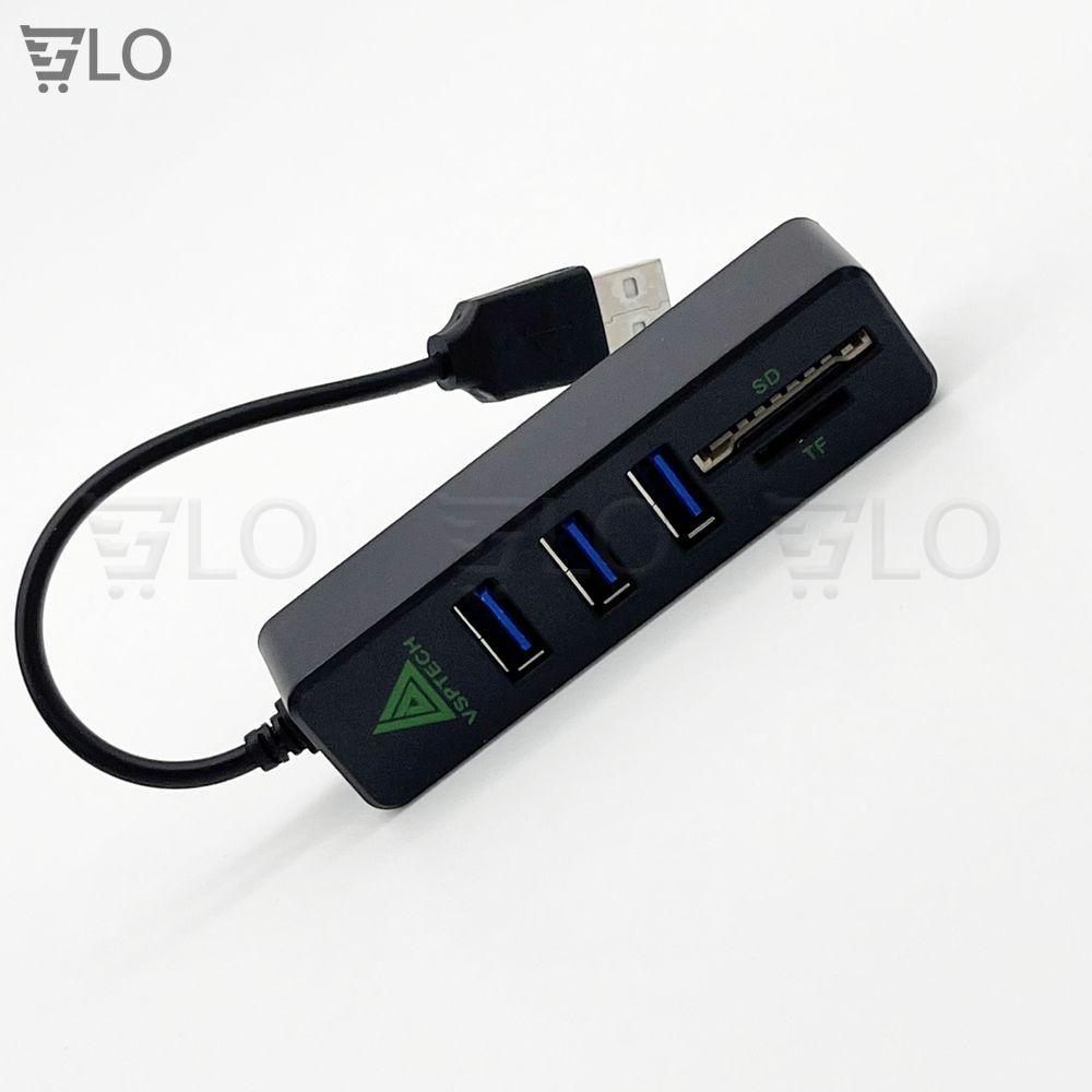 Hub Usb Gồm 3 Cổng Usb Kèm Đầu Đọc Thẻ Nhớ SD/TF