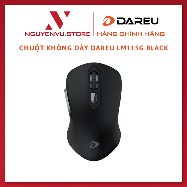 Chuột không dây Dareu LM115G Black - Hàng Chính Hãng